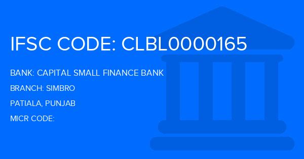 Capital Small Finance Bank Simbro Branch IFSC Code