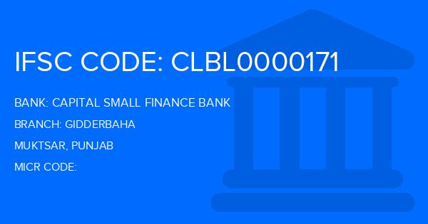 Capital Small Finance Bank Gidderbaha Branch IFSC Code
