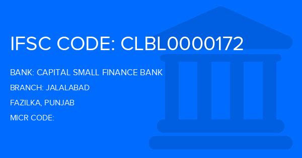 Capital Small Finance Bank Jalalabad Branch IFSC Code