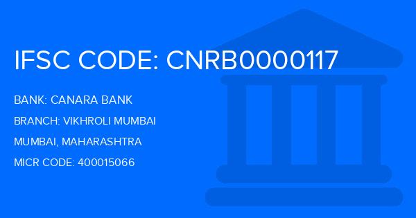 Canara Bank Vikhroli Mumbai Branch IFSC Code