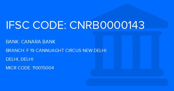 Canara Bank F 19 Cannuaght Circus New Delhi Branch IFSC Code