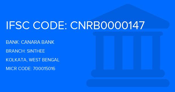 Canara Bank Sinthee Branch IFSC Code