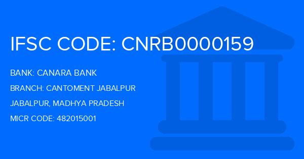 Canara Bank Cantoment Jabalpur Branch IFSC Code