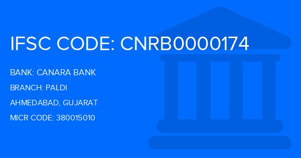 Canara Bank Paldi Branch IFSC Code