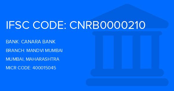 Canara Bank Mandvi Mumbai Branch IFSC Code