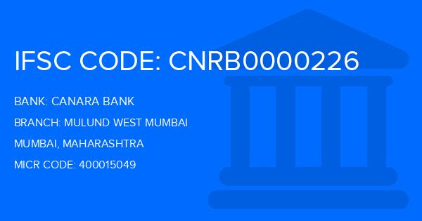 Canara Bank Mulund West Mumbai Branch IFSC Code