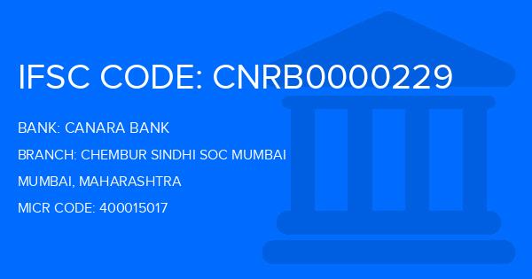 Canara Bank Chembur Sindhi Soc Mumbai Branch IFSC Code