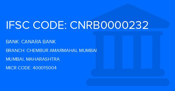 Canara Bank Chembur Amarmahal Mumbai Branch IFSC Code