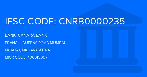 Canara Bank Queens Road Mumbai Branch IFSC Code