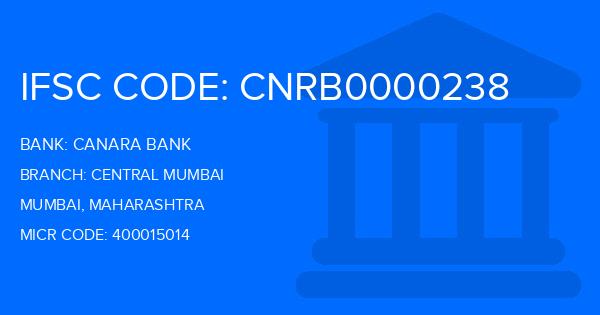 Canara Bank Central Mumbai Branch IFSC Code