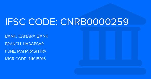 Canara Bank Hadapsar Branch IFSC Code