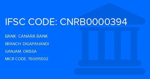 Canara Bank Digapahandi Branch IFSC Code