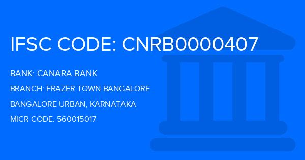 Canara Bank Frazer Town Bangalore Branch IFSC Code