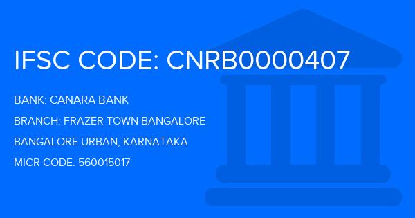 Canara Bank Frazer Town Bangalore Branch IFSC Code