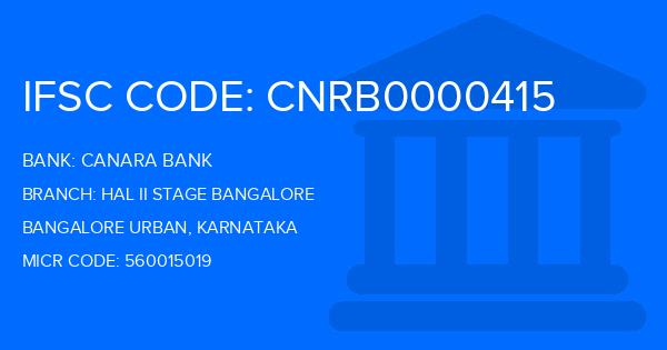 Canara Bank Hal Ii Stage Bangalore Branch IFSC Code