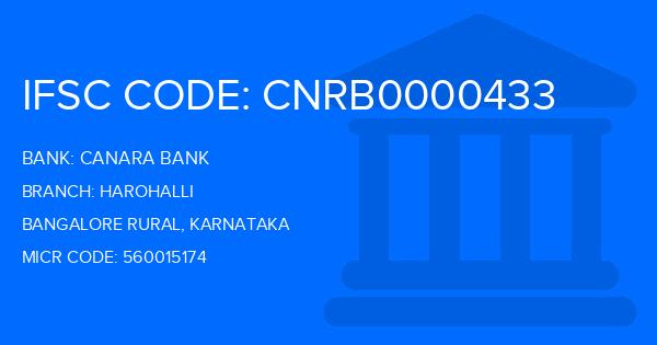 Canara Bank Harohalli Branch IFSC Code