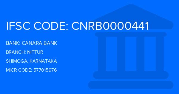 Canara Bank Nittur Branch IFSC Code