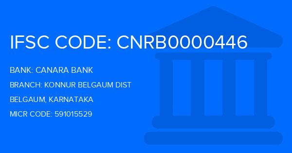 Canara Bank Konnur Belgaum Dist Branch IFSC Code