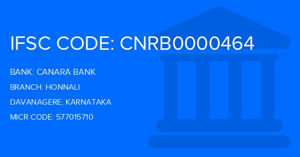 Canara Bank Honnali Branch IFSC Code