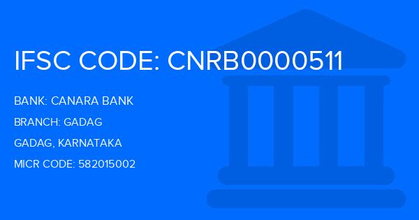 Canara Bank Gadag Branch IFSC Code