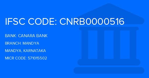 Canara Bank Mandya Branch IFSC Code
