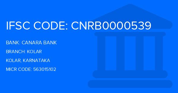 Canara Bank Kolar Branch IFSC Code