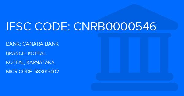 Canara Bank Koppal Branch IFSC Code