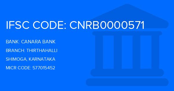 Canara Bank Thirthahalli Branch IFSC Code
