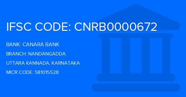 Canara Bank Nandangadda Branch IFSC Code