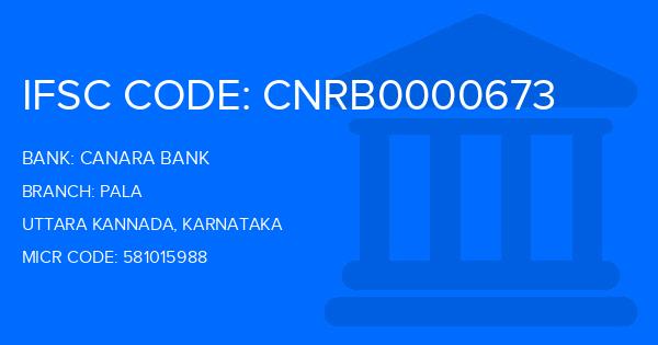 Canara Bank Pala Branch IFSC Code