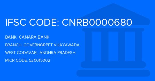 Canara Bank Governorpet Vijayawada Branch IFSC Code