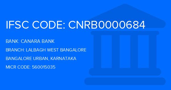 Canara Bank Lalbagh West Bangalore Branch IFSC Code