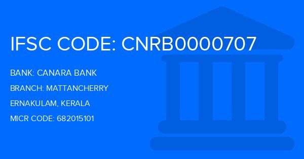 Canara Bank Mattancherry Branch IFSC Code
