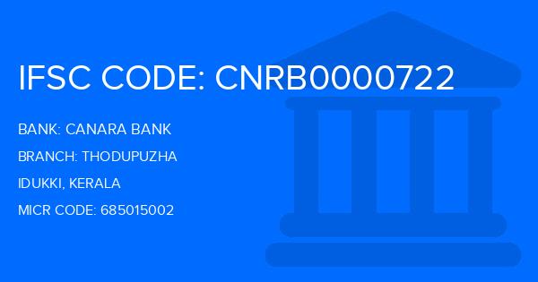 Canara Bank Thodupuzha Branch IFSC Code