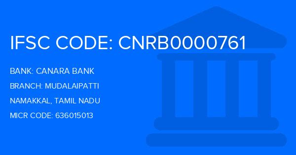 Canara Bank Mudalaipatti Branch IFSC Code