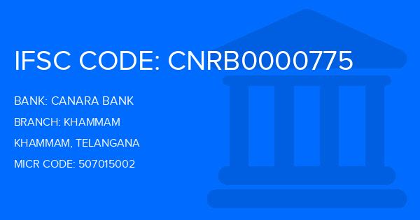 Canara Bank Khammam Branch IFSC Code