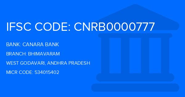 Canara Bank Bhimavaram Branch IFSC Code