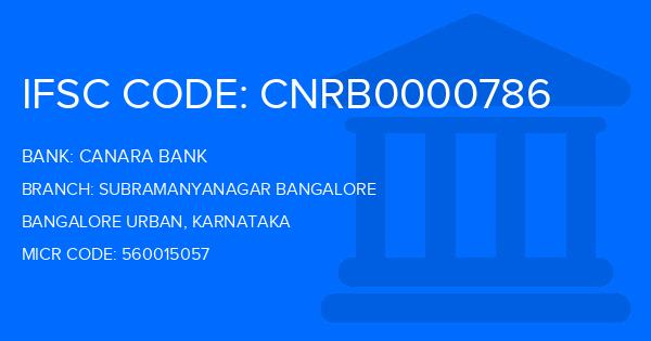 Canara Bank Subramanyanagar Bangalore Branch IFSC Code