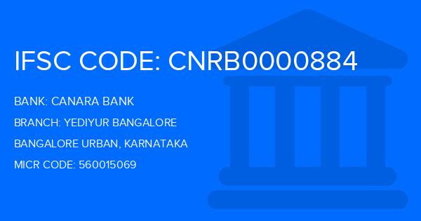 Canara Bank Yediyur Bangalore Branch IFSC Code