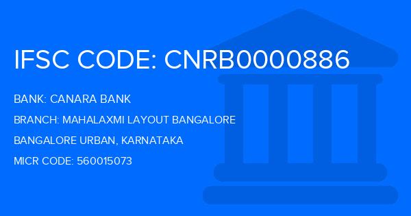Canara Bank Mahalaxmi Layout Bangalore Branch IFSC Code