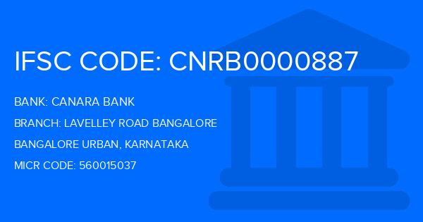 Canara Bank Lavelley Road Bangalore Branch IFSC Code