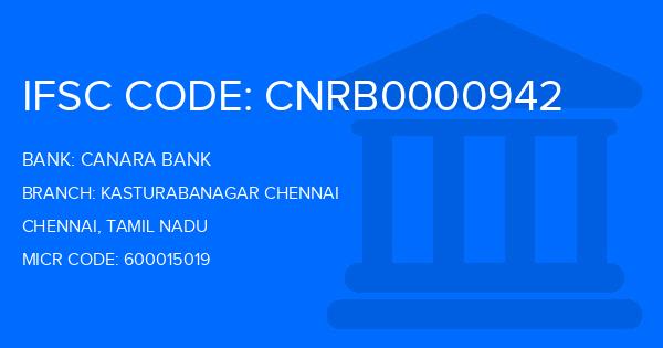 Canara Bank Kasturabanagar Chennai Branch IFSC Code
