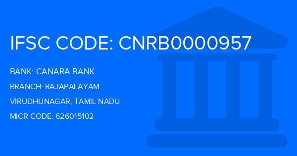 Canara Bank Rajapalayam Branch IFSC Code