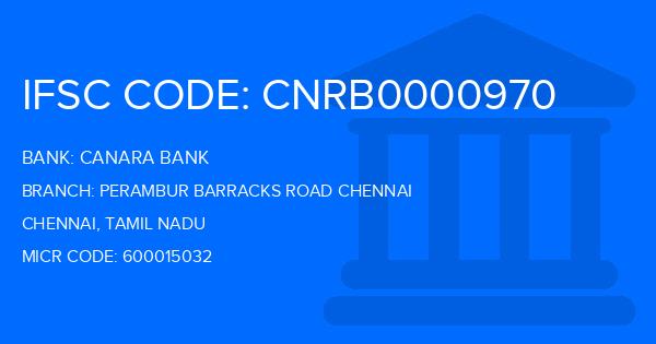 Canara Bank Perambur Barracks Road Chennai Branch IFSC Code