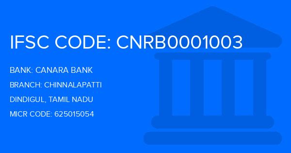 Canara Bank Chinnalapatti Branch IFSC Code