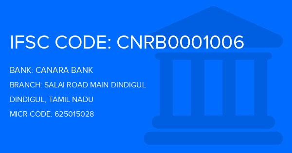 Canara Bank Salai Road Main Dindigul Branch IFSC Code