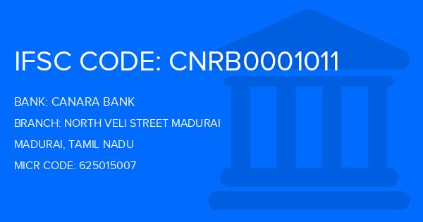 Canara Bank North Veli Street Madurai Branch IFSC Code
