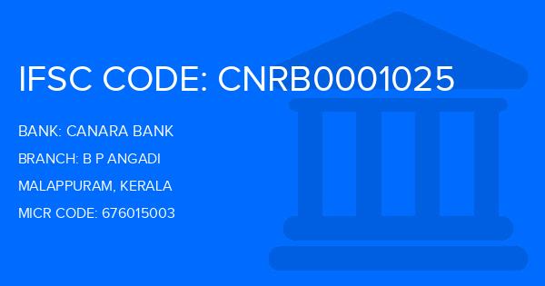 Canara Bank B P Angadi Branch IFSC Code