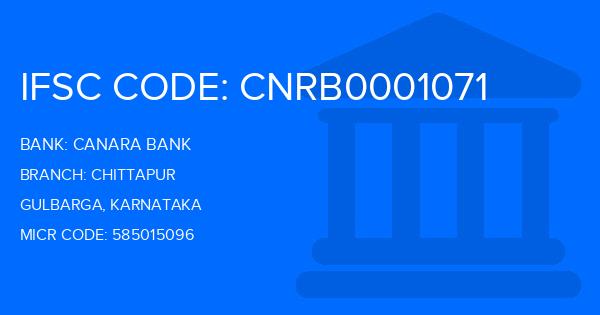 Canara Bank Chittapur Branch IFSC Code