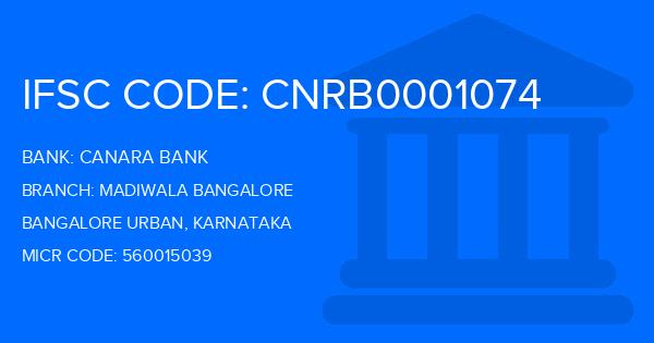 Canara Bank Madiwala Bangalore Branch IFSC Code